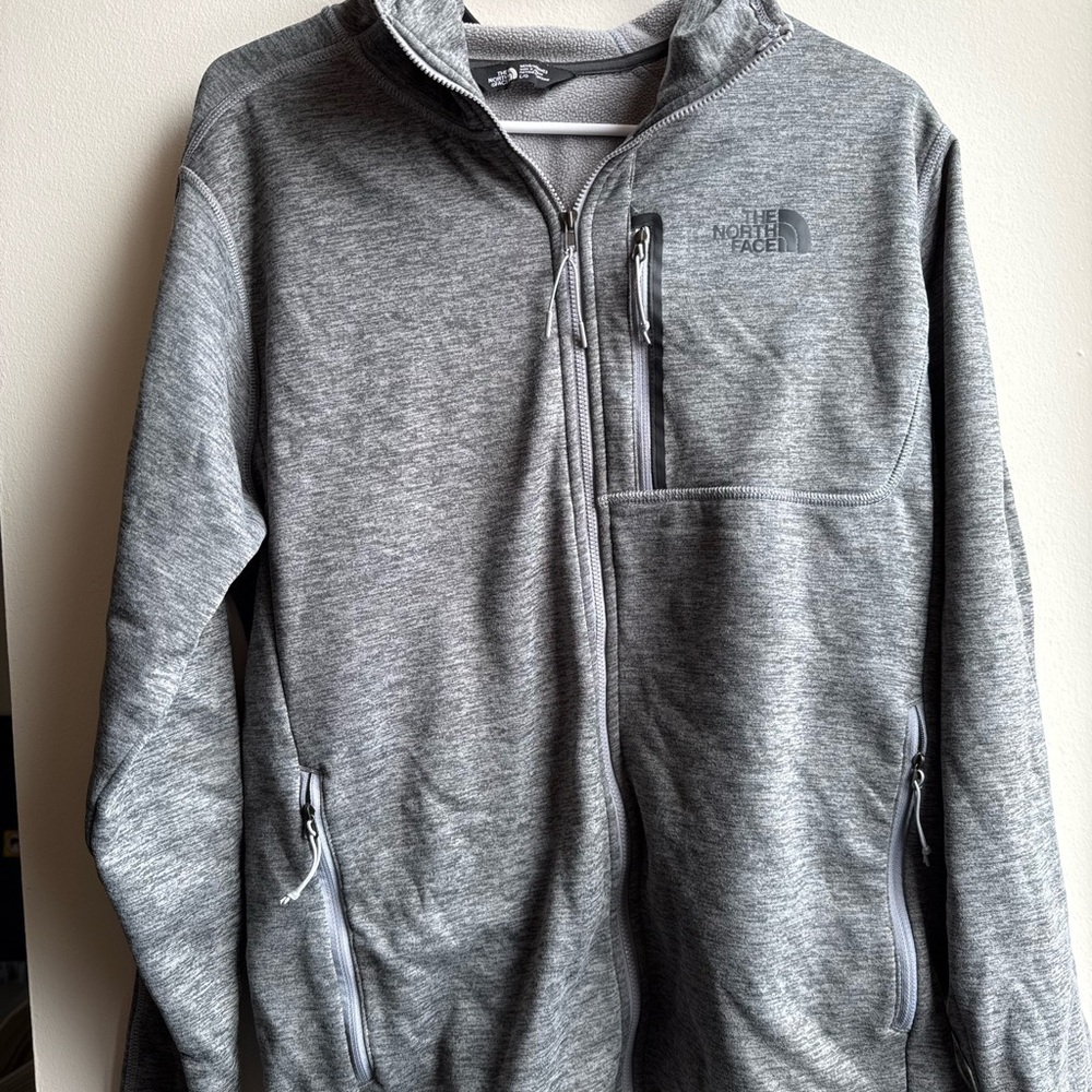 The North Face Men's Heather Gray Zip-Up Fleece Jacket